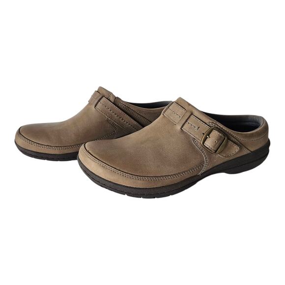 MERRELL Women's 5 M Encore Kassie Brindle Mules Shoes Leather Slip On Buckle NEW - Picture 2 of 10